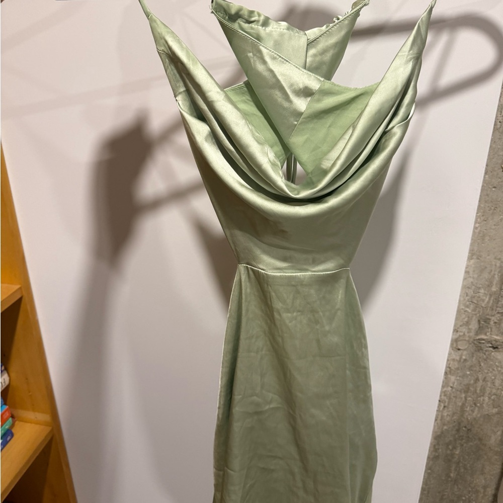 SHEIN Light Green Backless Dress